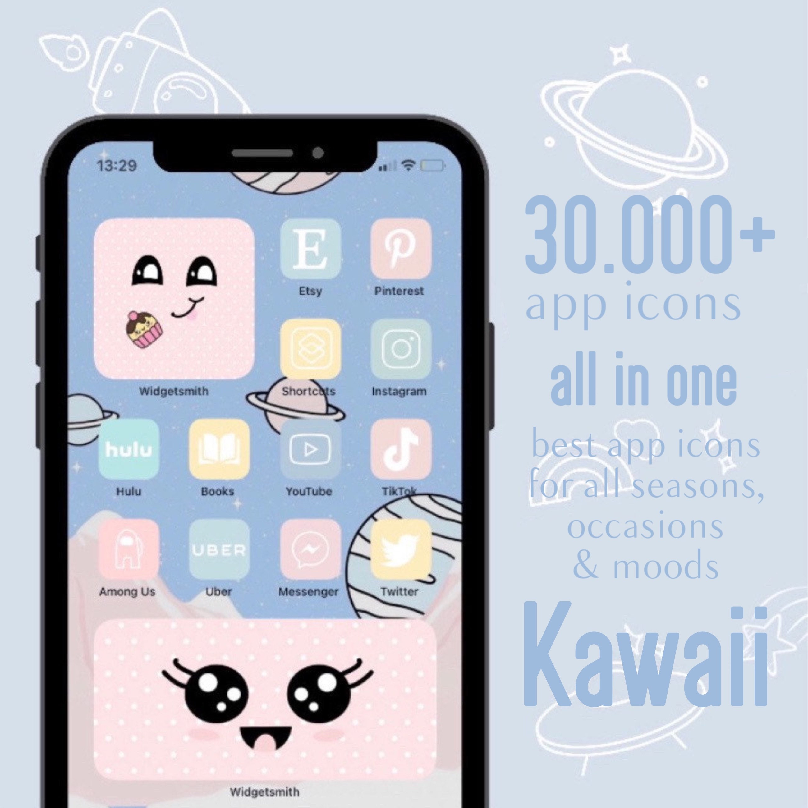 30 000 App Icons Kawaii Ios 14 Aesthetic Pastel Cute Etsy