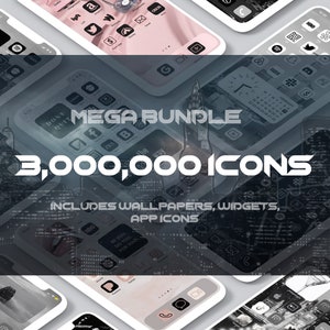 MEGA BUNDLE App Icons iOS 14 / 15 | Pastel, light blue, pink, white, lilac, neutral, creamy aesthetic Home Screen iPhone, Wallpapers, Widget