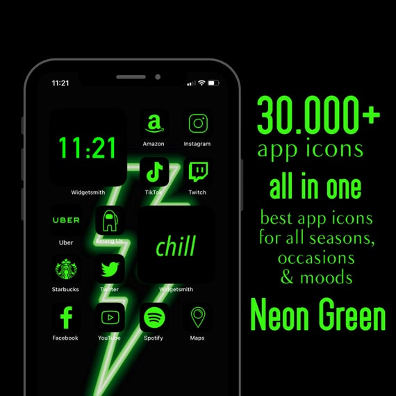 30 000 App Icons Green Neon Ios 14 Aesthetic Home Screen Etsy 30 000 App Icons Green Neon Ios 14 Aesthetic Home Screen Etsy