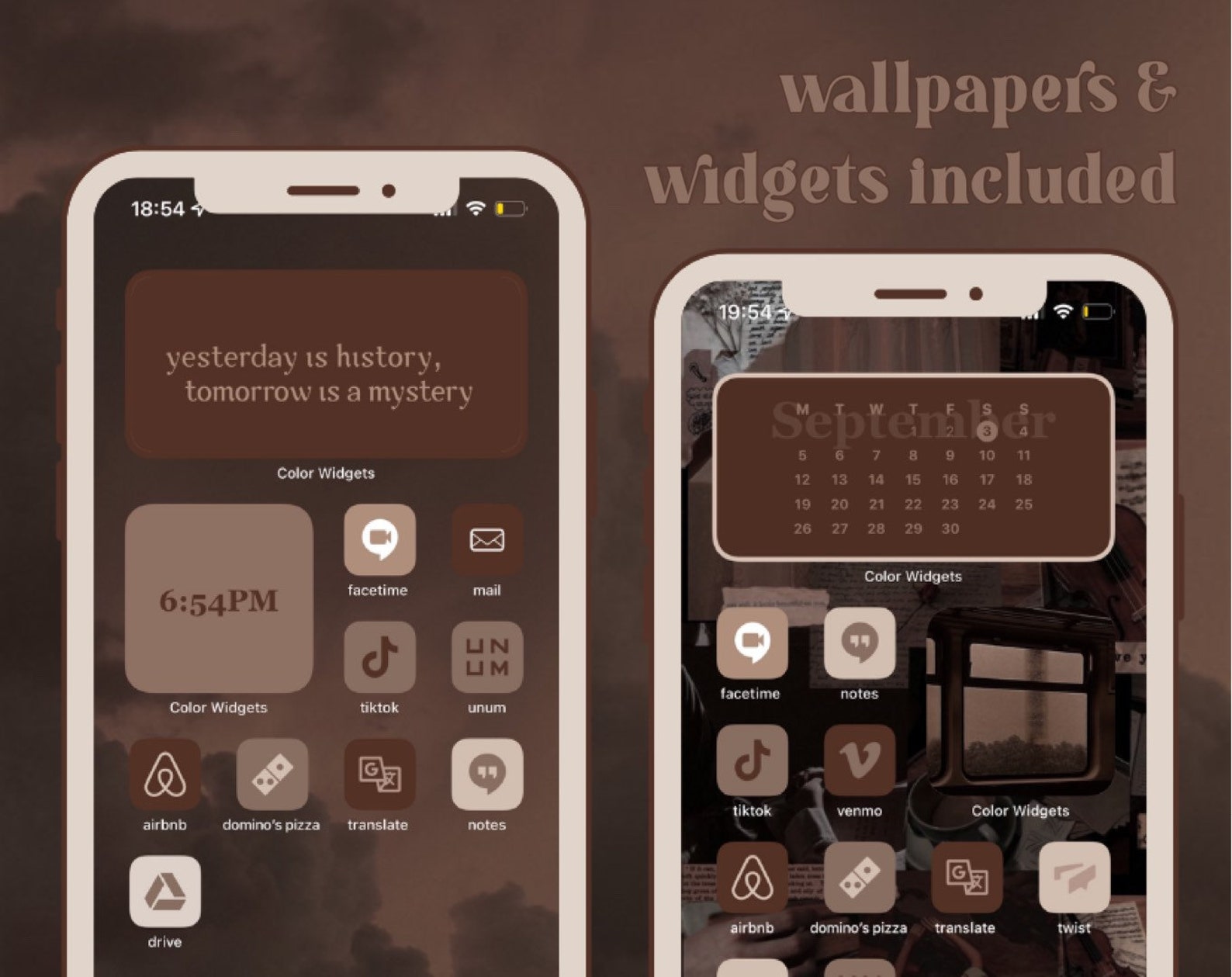 Dark Academia App Icons Brown Aesthetic Homescreen Beige - Etsy