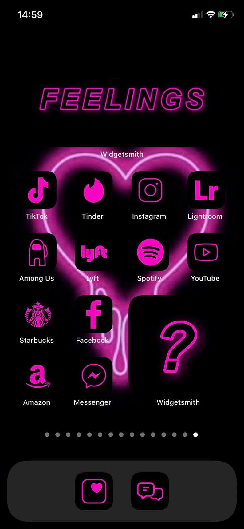 App Icons Neon Pink Black Pink, Aesthetic Home Screen Colorful App Icons, Widgets Neon, iPhone, Android image 6