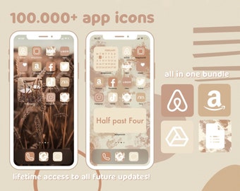 App Icons Warm Neutrals | Beige, Fall, Autumn, Brown, Nude, Coffee Tones | Aesthetic Home Screen iPhone