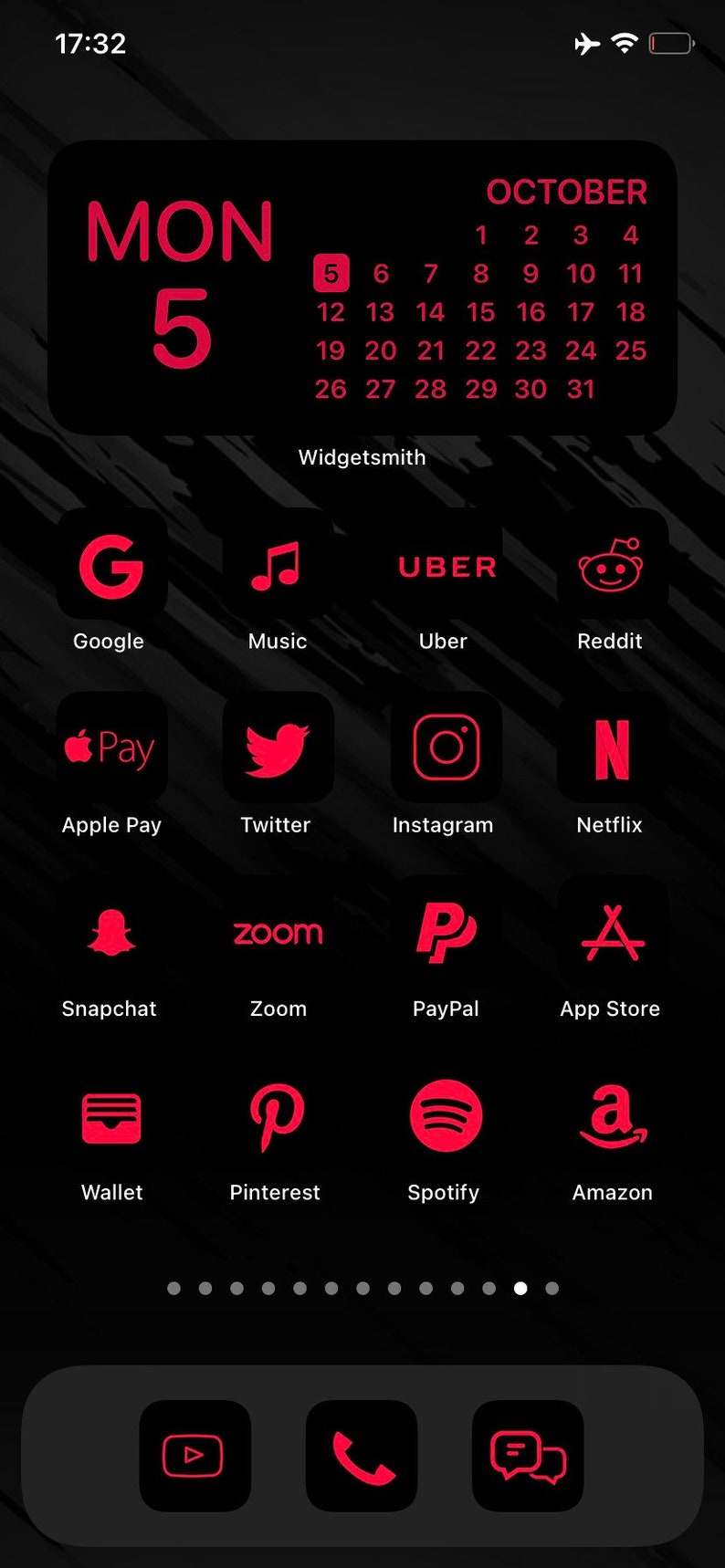 100 iOS 14 App Icons Red Black App Covers Custom your Home ...