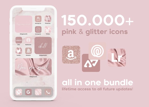 Ios 14 App Icons Pink Glitter Cute Aesthetic Pink Pastel Etsy Ios 14 App Icons Pink Glitter Cute Aesthetic Pink Pastel Etsy