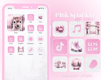Christmas Pink Sparkly App Icons