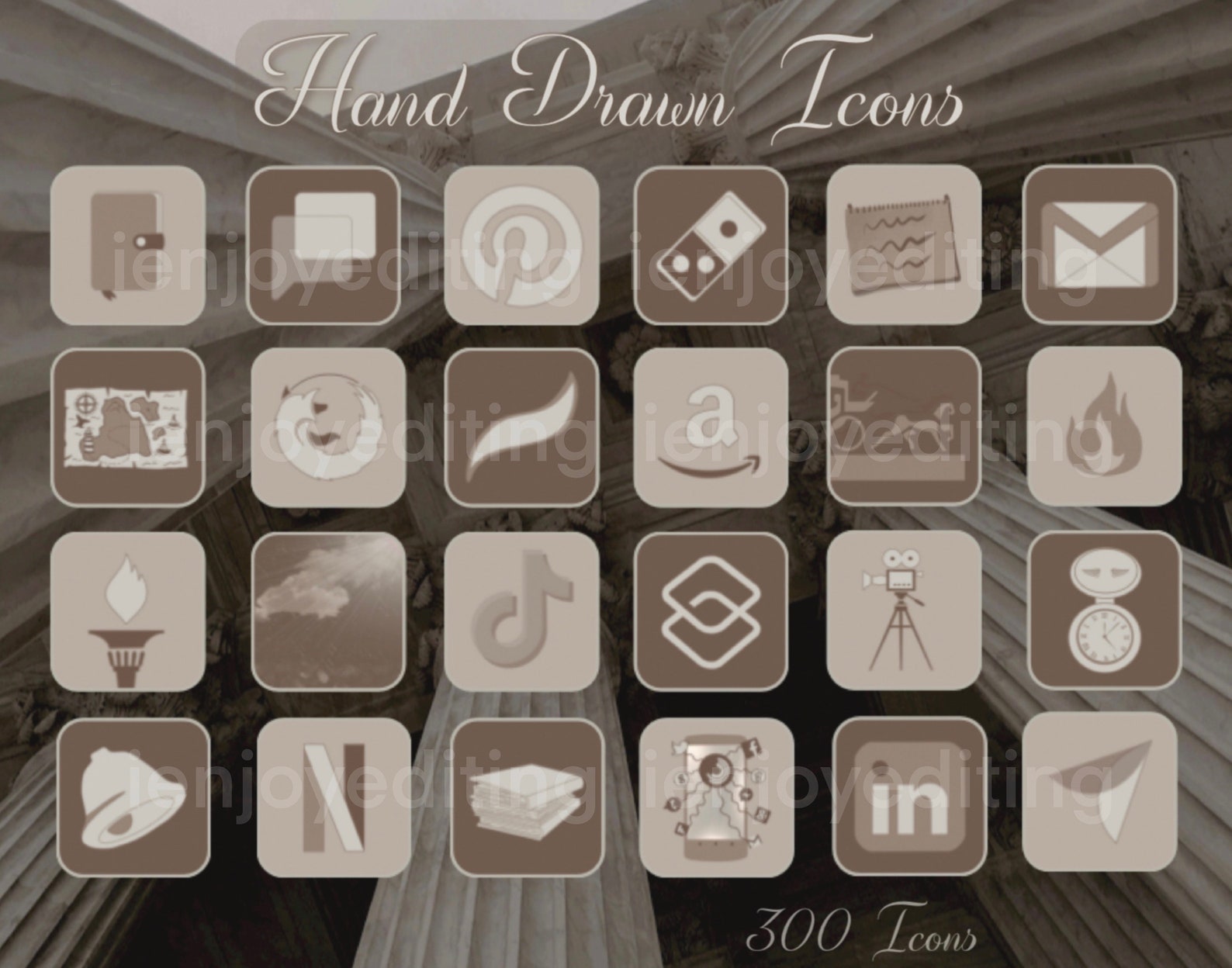 Light Academia App Icons Beige Brown Fall Neutral Etsy