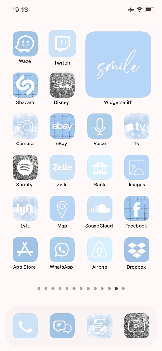 30 000 Ios 14 App Icons Sky Blue Customize Your Iphone Home Etsy