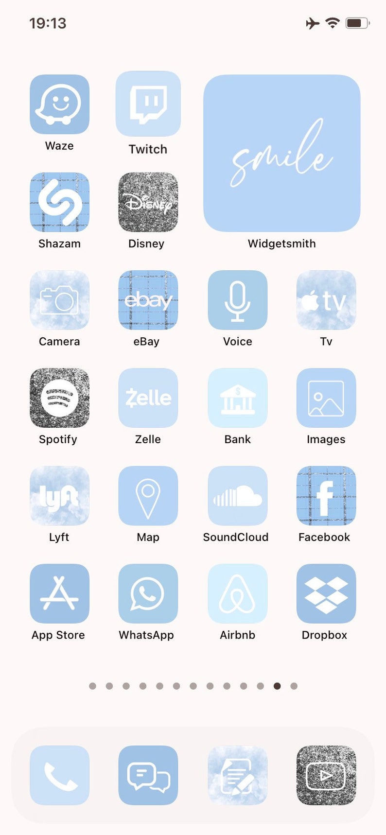 30 000 Ios 14 App Icons Sky Blue Widget With Words Customize Your Iphone Home Screen Aesthetic App Covers Art Collectibles Drawing Illustration Fontane Physio De