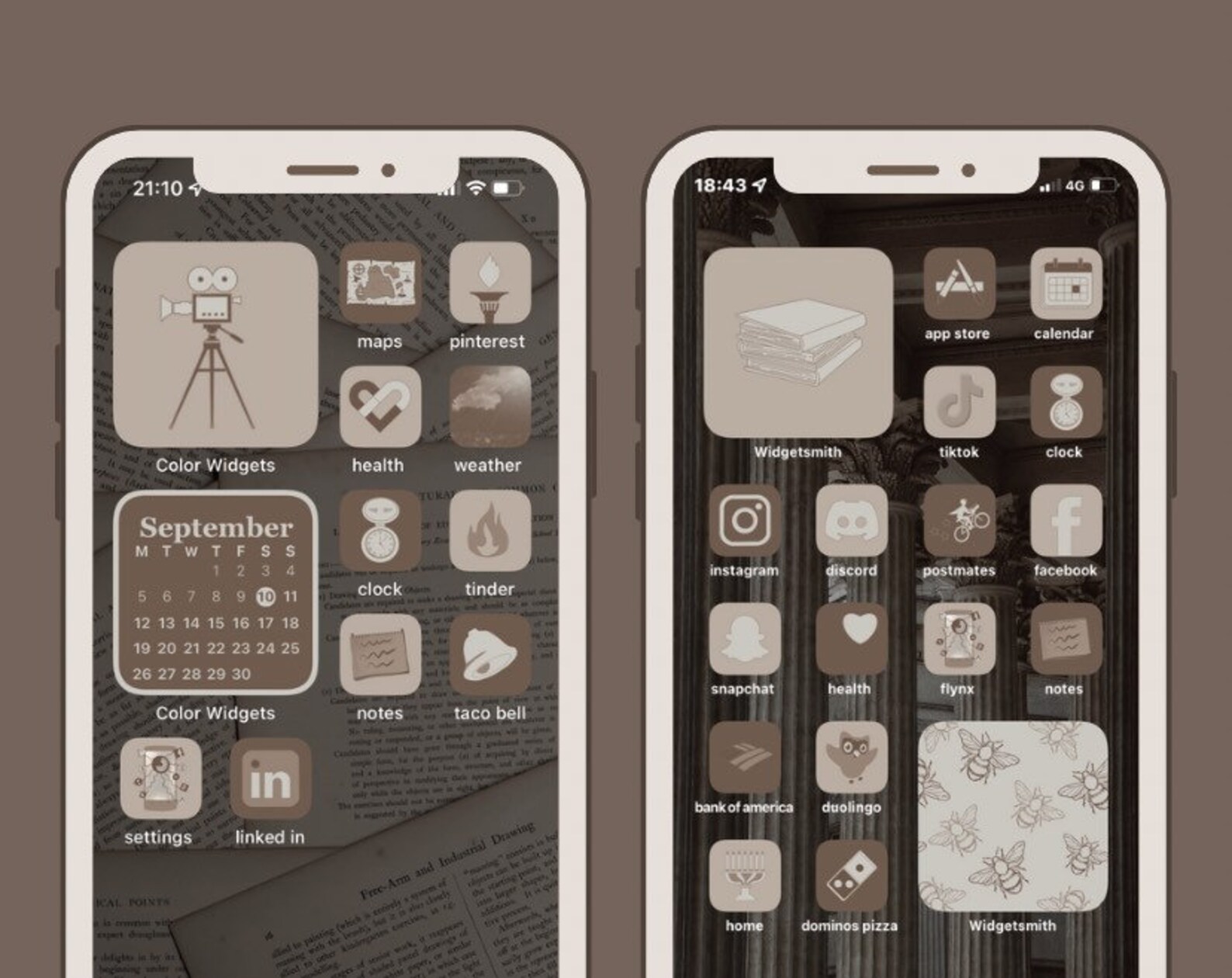 Light Academia App Icons Beige Brown Fall Neutral Etsy