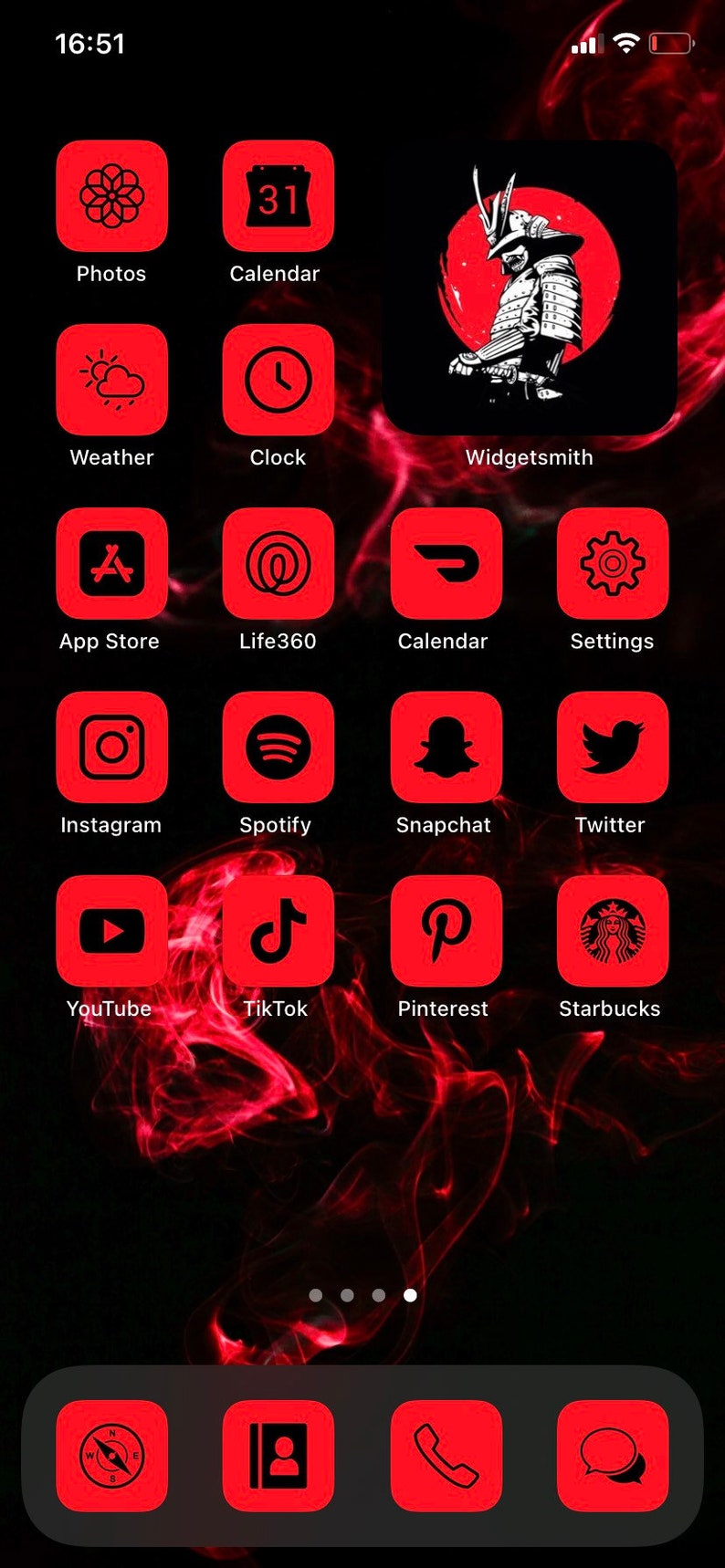 Red and Black App Icons Ios 14 Theme Minimalist Icons Etsy