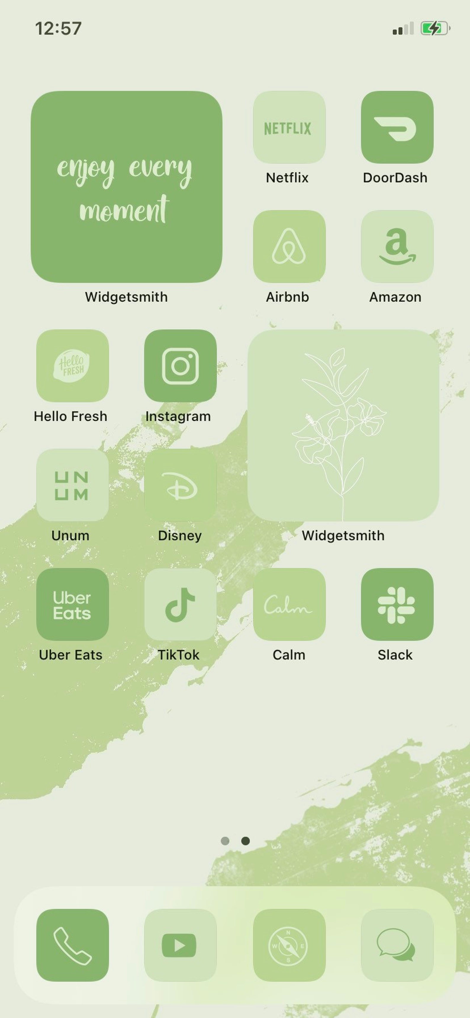 Ios 14 Matcha App Icons | Green, Mint, Organic, Grass Tones | Aesthetic ...