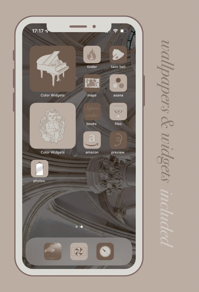 Light Academia App Icons Beige Brown Fall Neutral Etsy