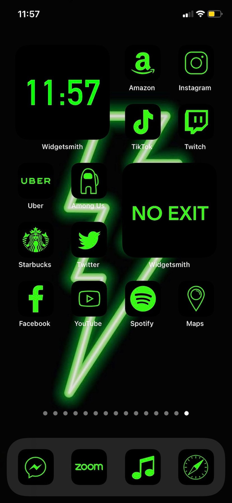 160 App Icons Green Neon iOS 14 Aesthetic Home Screen | Etsy