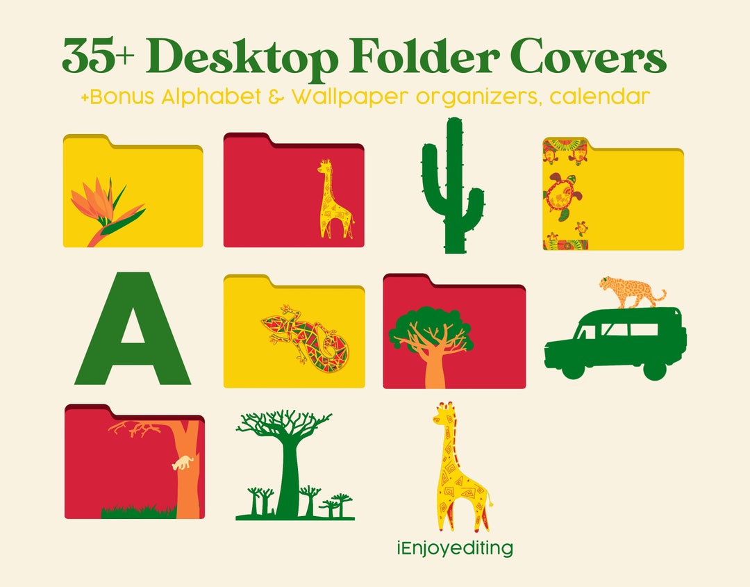 Desktop Folders Africa Yellow Green Red Colors Bright Etsy