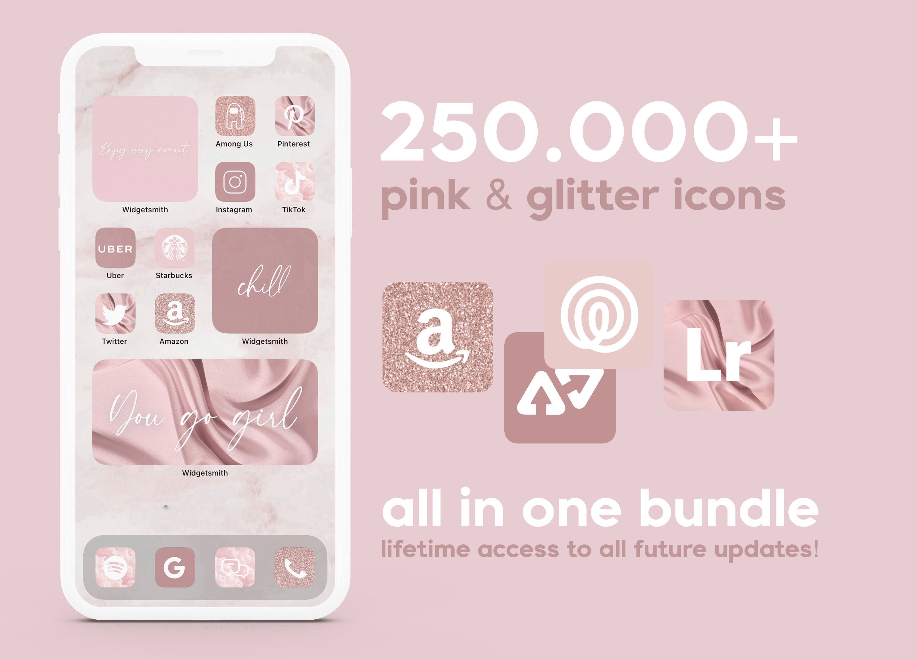 Ios 14 App Icons Pink Glitter Cute Aesthetic Pink Pastel Etsy - roblox icon aesthetic pink pastel