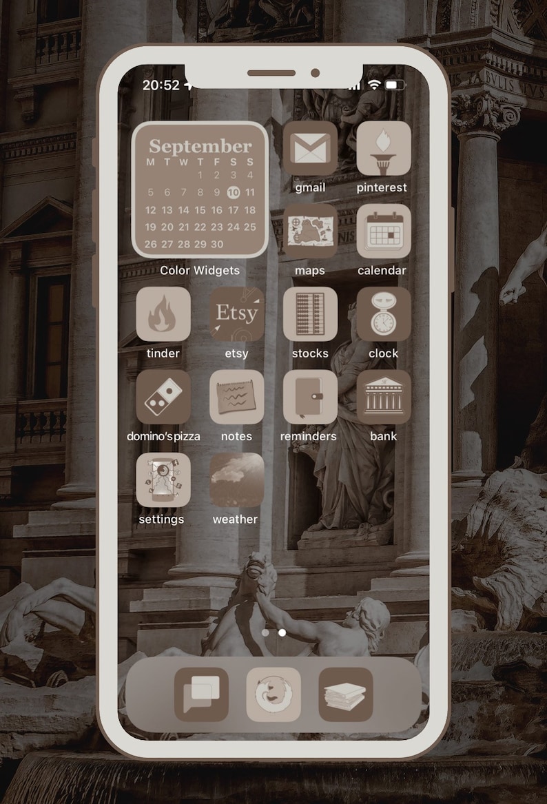 Light Academia App Icons Beige Brown Fall Neutral Etsy