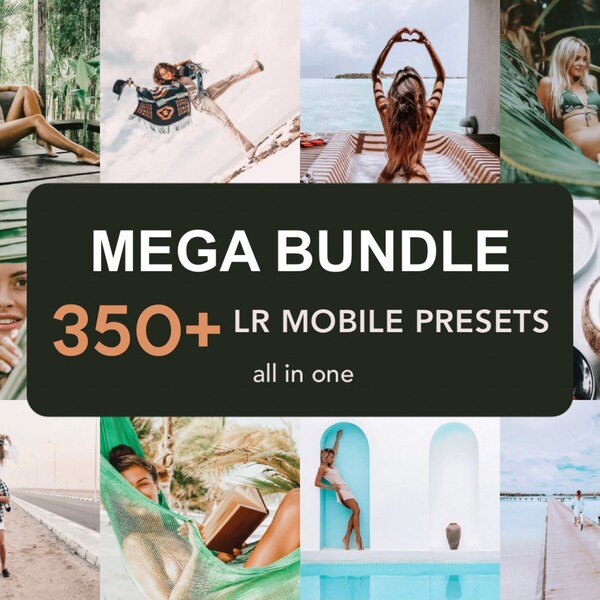 350 Mega BUNDLE Lightroom Presets Mobile | Summer, boho, tropical, moody, beige, neutral, bright presets | Instagram , Blogger Filters