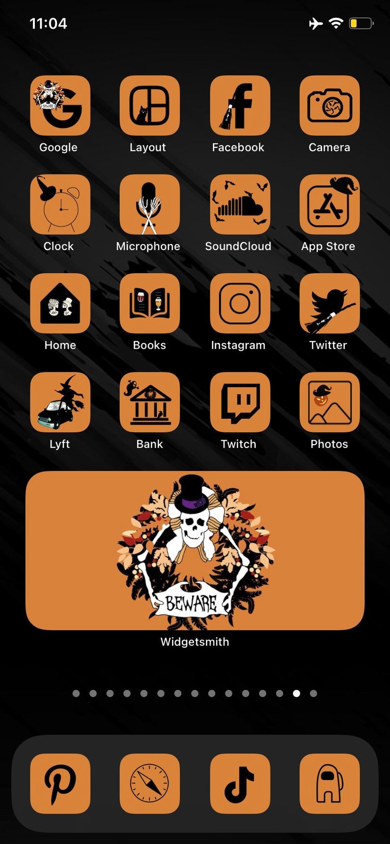 IOS 14 App Icons Halloween Pumpkin Patch Orange and Black