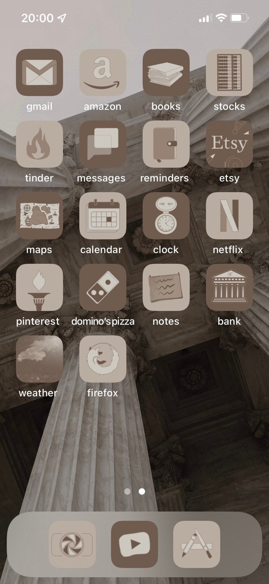 Light Academia App Icons Beige Brown Fall Neutral Etsy