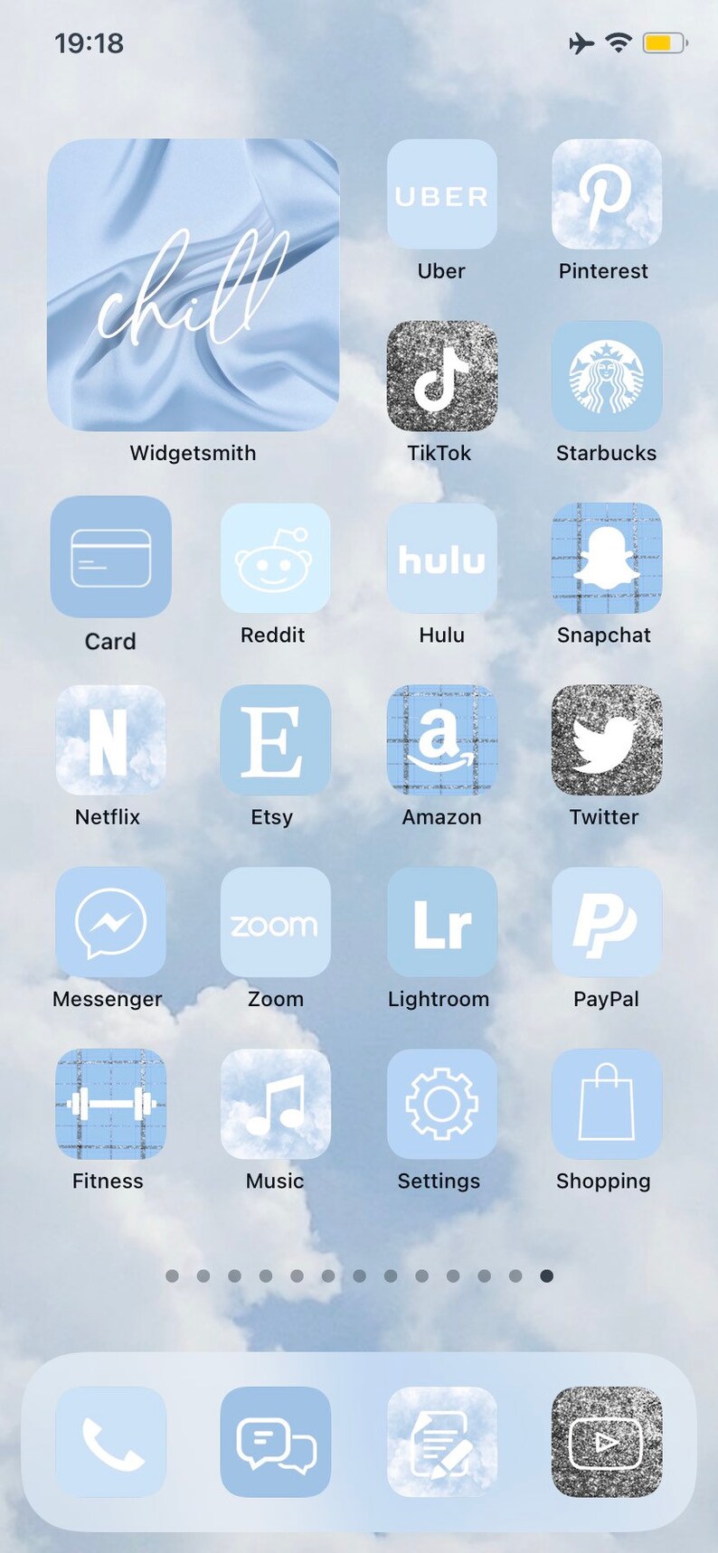 30 000 Ios 14 App Icons Sky Blue Widget With Words Aesthetic App Covers Customize Your Iphone Home Screen Drawing Illustration Art Collectibles Lifepharmafze Com