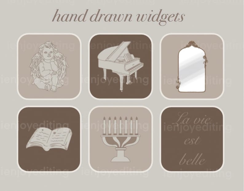 Light Academia App Icons Beige Brown Fall Neutral Etsy