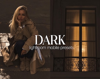 10 Lightroom Prestes Mobile Dunkel | Minimale stimmungsvolle, analoge, selfie, Outdoor, Indoor, Blogger ästhetische Presets Instagram Influencer Filter