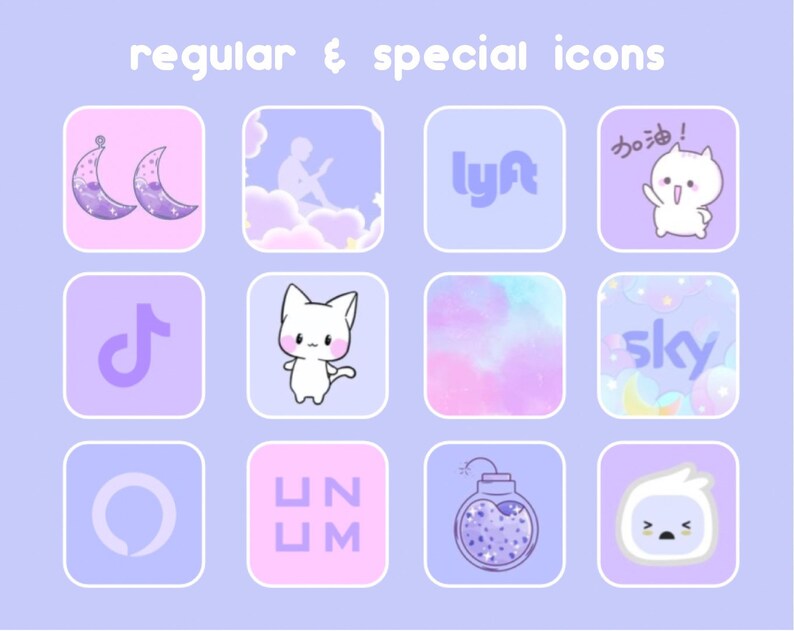5200 App Icons Cute Purple Lilac Pastel Pink Soft Tones Etsy