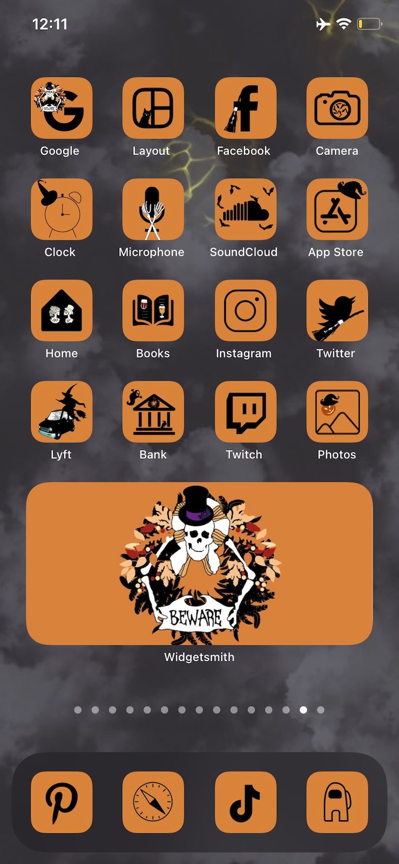 IOS 14 App Icons Halloween Pumpkin Patch Orange and Black