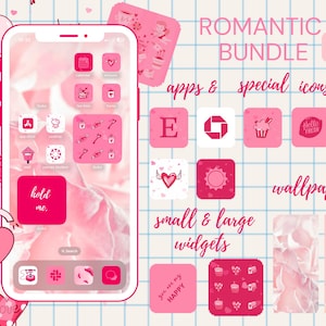 3,000+ Valentine App Icons, pastel pink, cute, white icons, aesthetic homescreen iphone and android