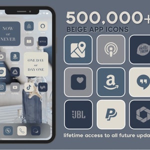 Dusty Blue App Icons | Marine, Mittelmeer, Ozean, Meer Nautik | Ästhetischer Home-Bildschirm iPhone, ios 14, 15, android