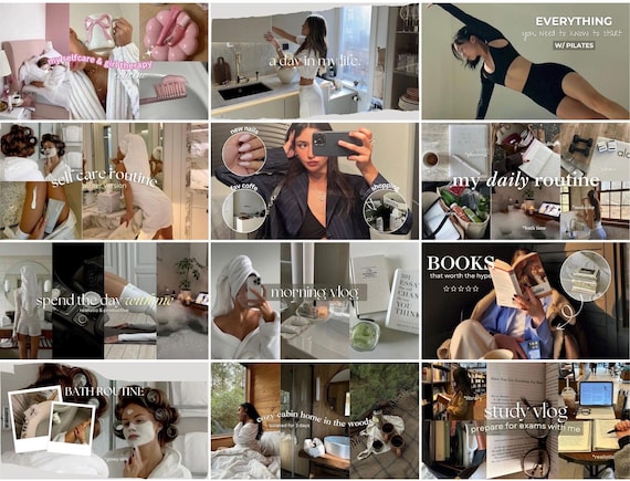 24 Youtube Thumbnail Canva Template, Customizable Minimalist Design, Collages, Youtube video cover, DIY Branding kit, neutral aesthetic