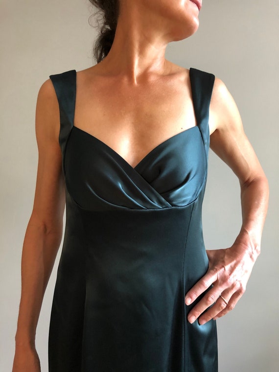 Vintage Emerald Green Scoop Back Dress