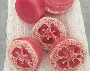 Handmade Rose Loofah Soap