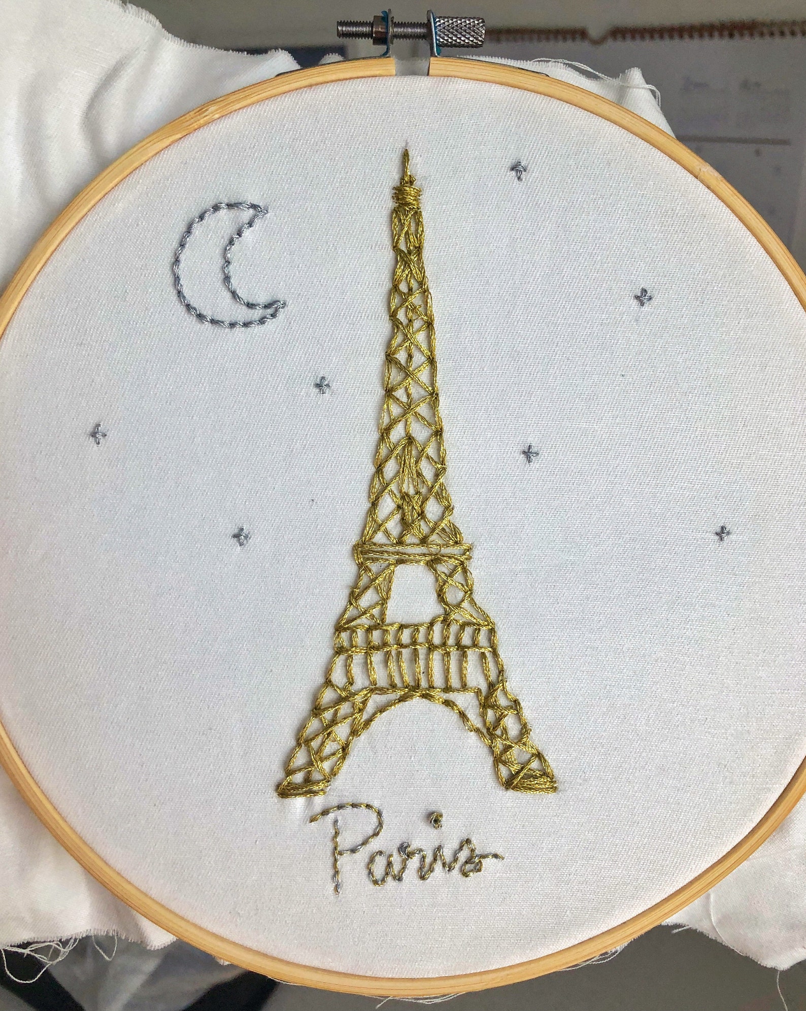Hand Embroidery Pattern Eiffel Tower Digital Download PDF Etsy