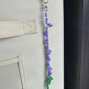 Multicolored White Flower & Lavender Beaded Keychains – Handmade Floral Accessories, Custom Orders Beaded Original Designs Made to Order