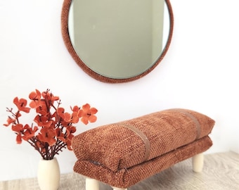 Miniature ottoman, doll bench, dollhouse ottoman