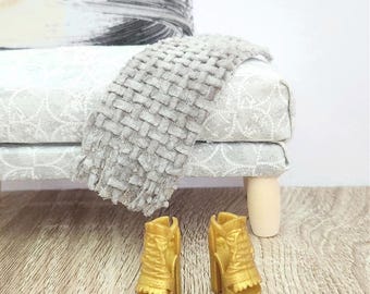 Miniature ottoman, doll footstool, miniature bench, miniatures