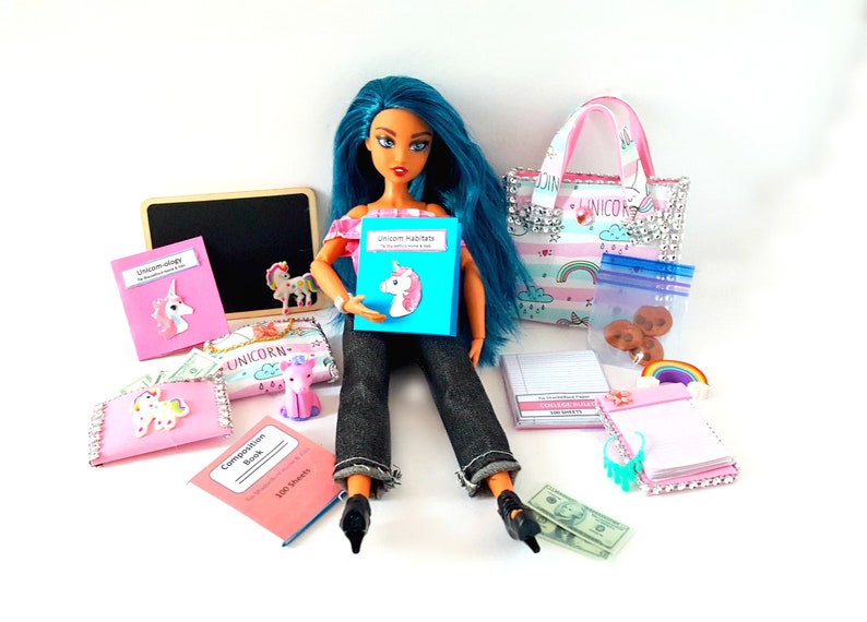 Doll School Supplies Miniature School Supplies Girls Gift Etsy