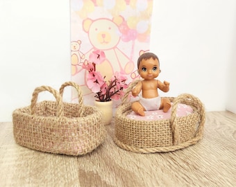 Miniature nursery set, miniature bassinet