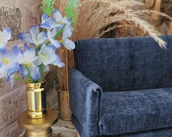 Ensemble canapé et jardinière en chenille moderne pour poupée - Mobilier de maison de poupée bleu marine