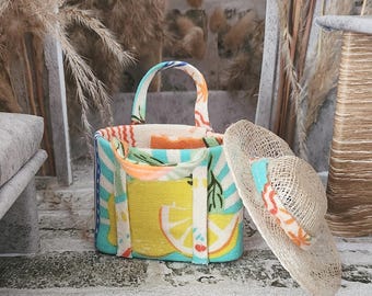Sac de plage pour poupée, ensemble chapeau et sac à main miniatures à l'échelle 1:6