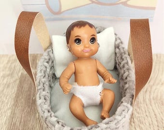 Miniature doll bassinet, miniature cradle