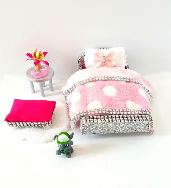 Pink Doll Bedroom Set Miniature Bedroom Furniture Girls Etsy