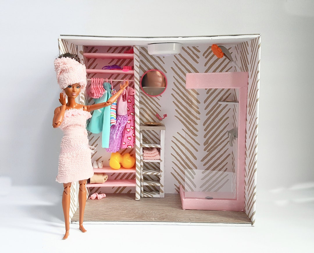 Doll Closet Doll Wardrobe Closet Miniature Bathroom 16 Etsy