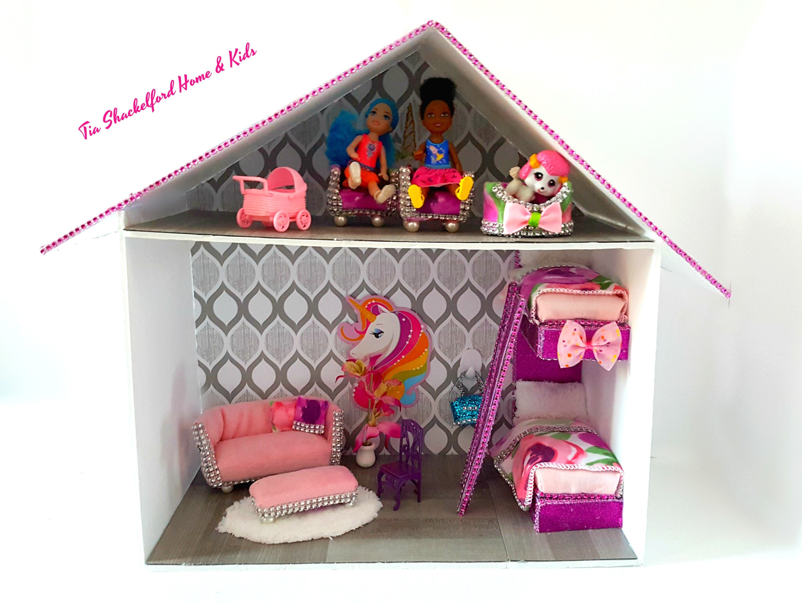 Furnished Dollhouse unicorn dollhouse Dollhouse with Etsy