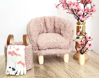Pink doll chair, miniature chair