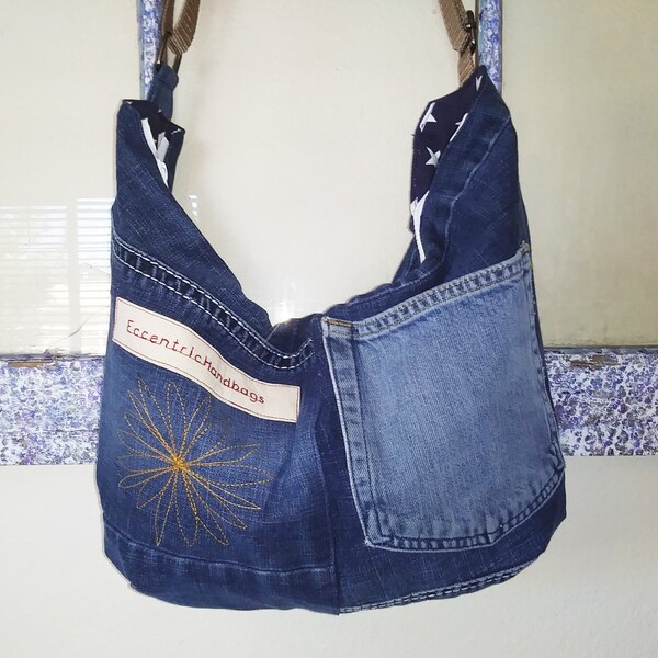 Denim Cross Body Bag Etsy
