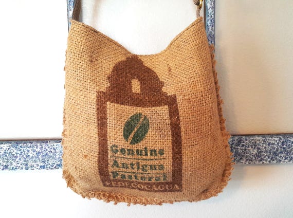 Burlap crossbody bag coffee sack bucket purse Etsy