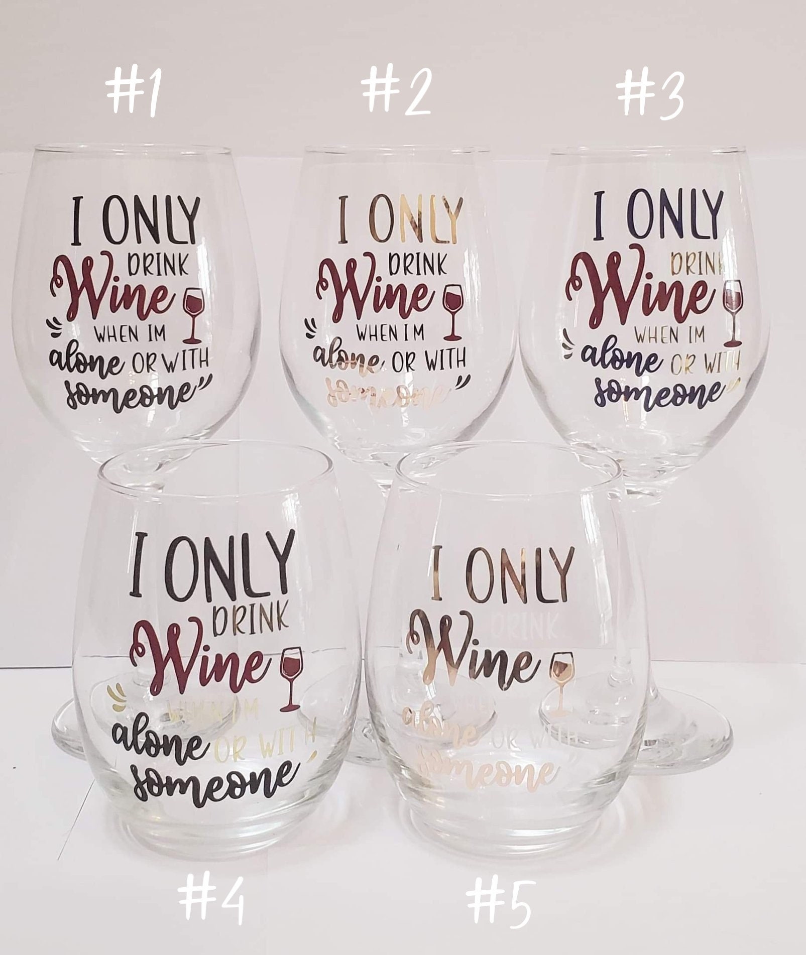 Glass Wine Glass I Gift I Bridal Party Favors I Stemless Wine Etsy
