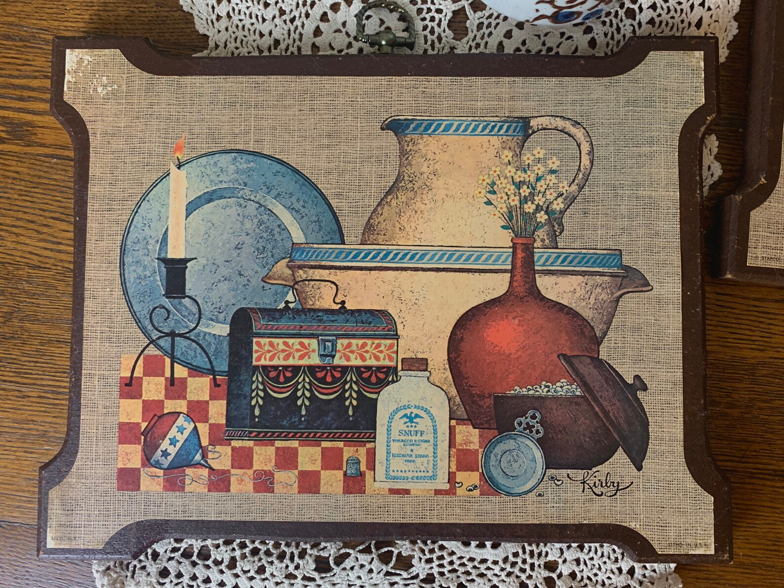 Vintage rustic kitchen wall plaques pair Etsy